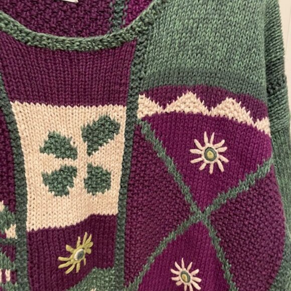 Segrets Sun Prints Hand Knit Vintage Sweater Women's Size Medium - Picture 5 of 13